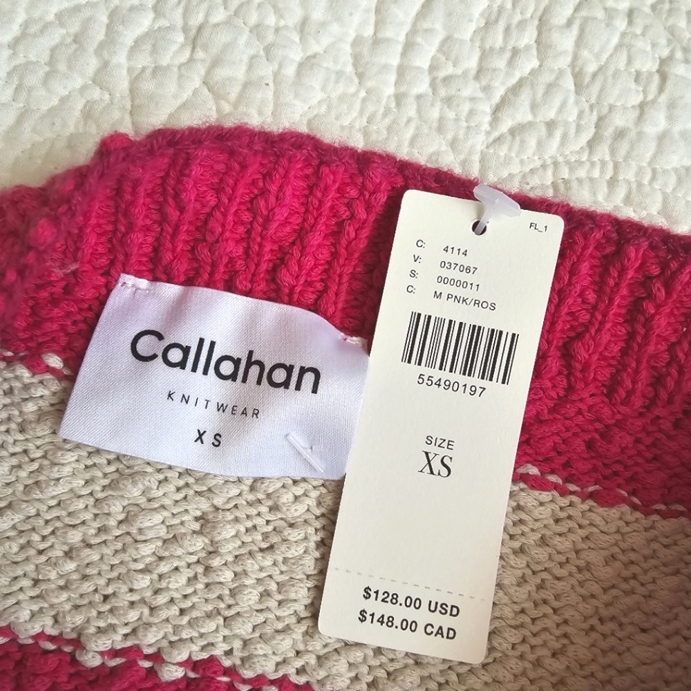 Anthropologie Boatneck Striped Knit Top, Size XS - Picture 5 of 6